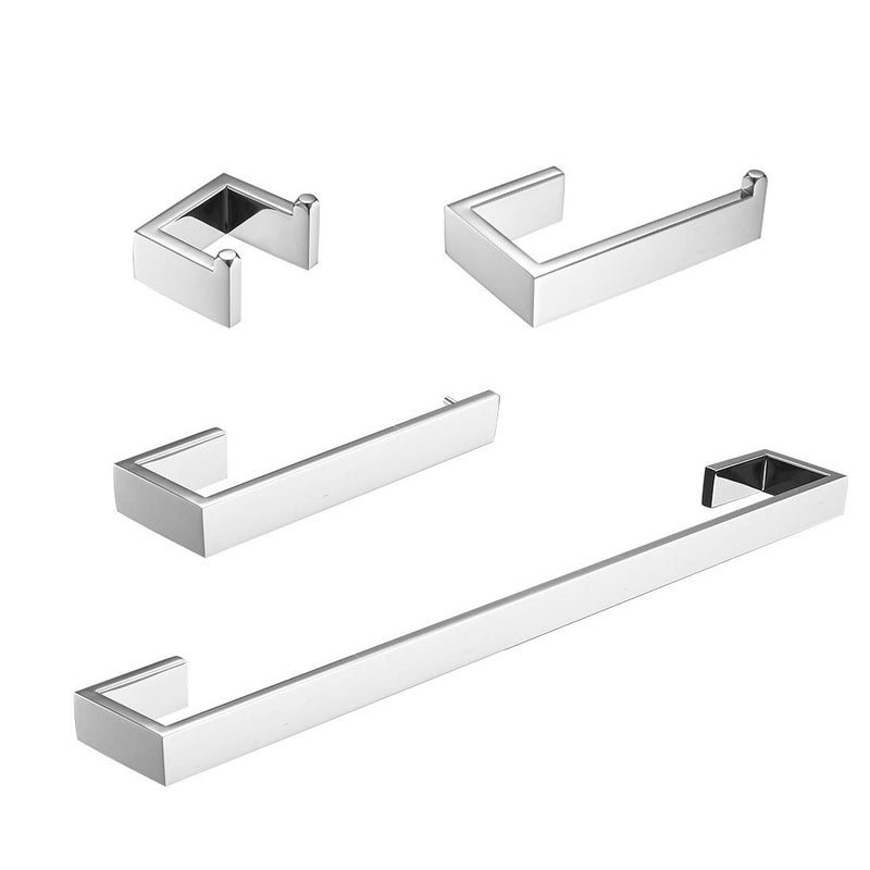Fapully 4 Piece Bathroom Accessories Set Stainless Steel Wall Mounted,Chrome Polish Finished - Image 1